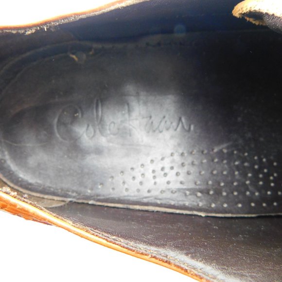 COLE HAAN Nike Air Caramel Brown Leather Wingtip Oxfords Dress Shoes 10.5 - Picture 6 of 7